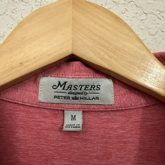 PETER MILLAR x MASTERS Polo Shirt Coral Pink Summer Comfort Golf Preppy - Picture 5 of 8